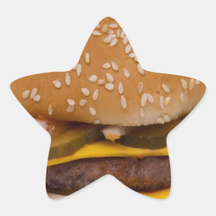 Cheeseburger On Sesame Seed Bun Star Sticker