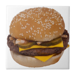 Cheeseburger On Sesame Seed Bun Tile