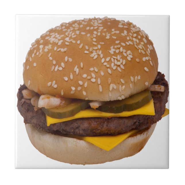 Cheeseburger On Sesame Seed Bun Tile (Front)
