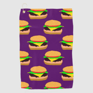 Cheeseburger Pattern Golf Towel