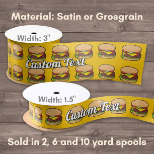 Cheeseburger Satin Ribbon