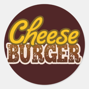 Cheeseburger Text Design Classic Round Sticker