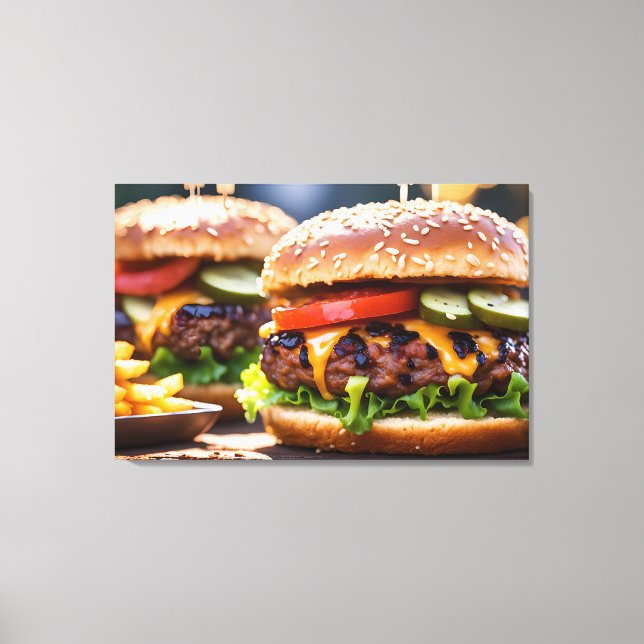 Cheeseburgers Canvas Print (Front)