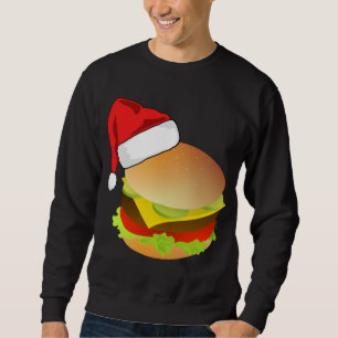 Cheeseburgers Hamburger Santa Hat Matching Christm Sweatshirt
