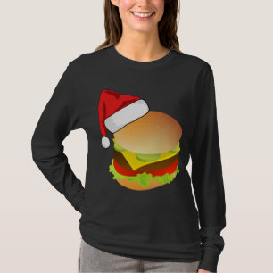 Cheeseburgers Hamburger Santa Hat Matching Christm T-Shirt