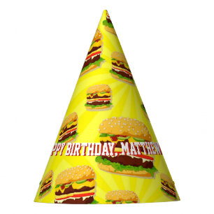 Cheeseburgers Hamburgers Custom Party Hats