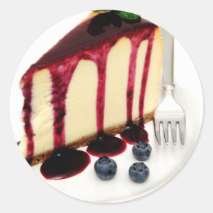 Cheesecake And Blueberries Classic Round Sticker