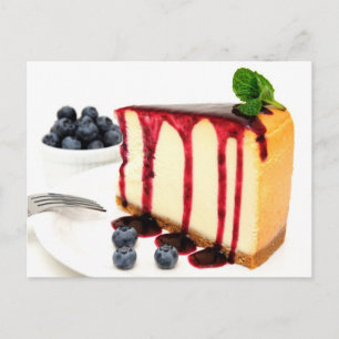 Cheesecake And Blueberries Postcard