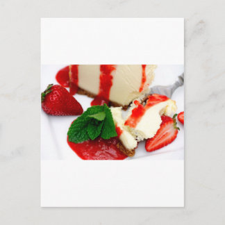 Cheesecake And Strawberries Postcard