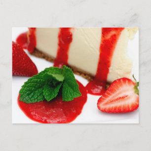 Cheesecake And Strawberries Postcard