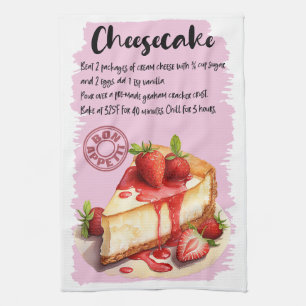 Cheesecake Baking Recipe Tea Towel