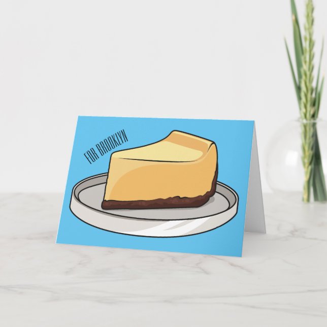 Cheesecake cartoon illustration  card (Front)