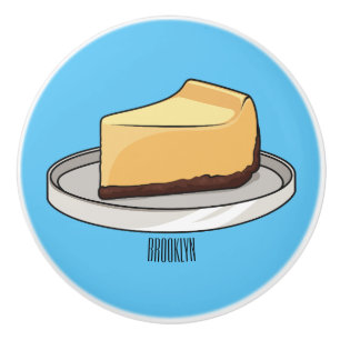 Cheesecake cartoon illustration ceramic knob