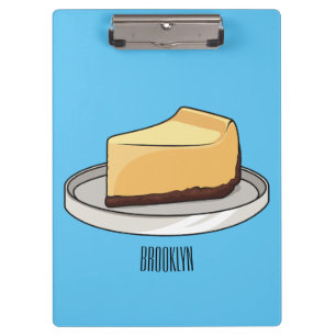 Cheesecake cartoon illustration  clipboard