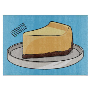 Cheesecake cartoon illustration cutting board