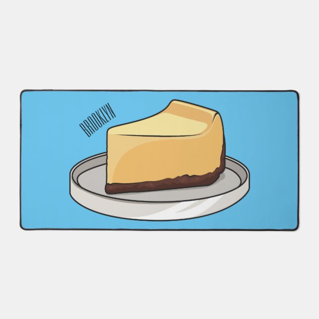 Cheesecake cartoon illustration  desk mat (Front)
