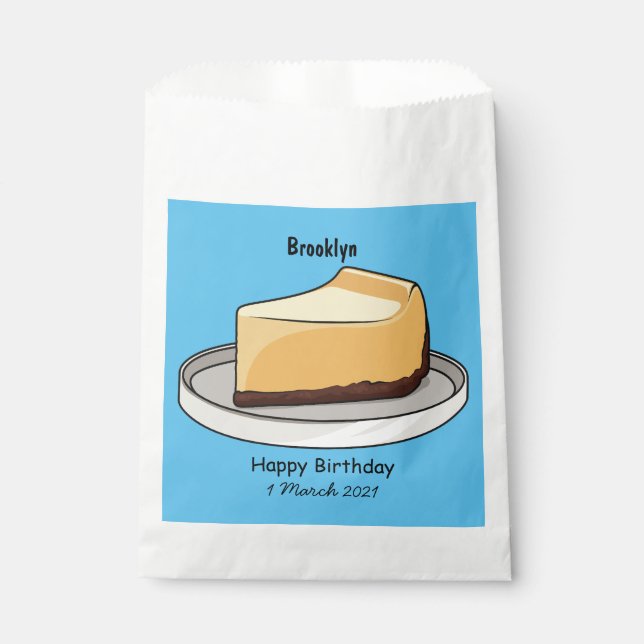 Cheesecake cartoon illustration  favour bags (Front)
