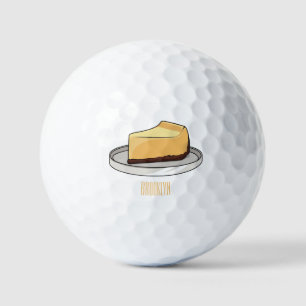 Cheesecake cartoon illustration golf balls