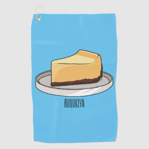 Cheesecake cartoon illustration  golf towel
