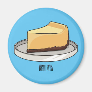 Cheesecake cartoon illustration magnet