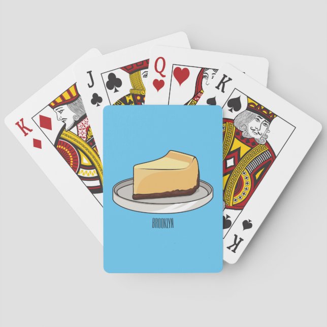 Cheesecake cartoon illustration playing cards (Back)