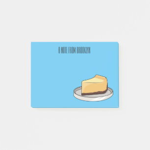 Cheesecake cartoon illustration post-it notes