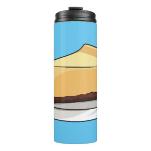 Cheesecake cartoon illustration  thermal tumbler