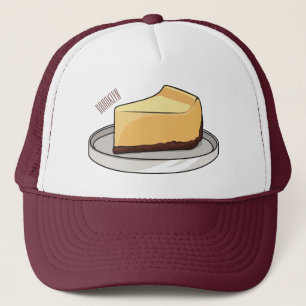 Cheesecake cartoon illustration  trucker hat