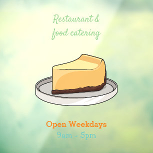 Cheesecake cartoon illustration window cling