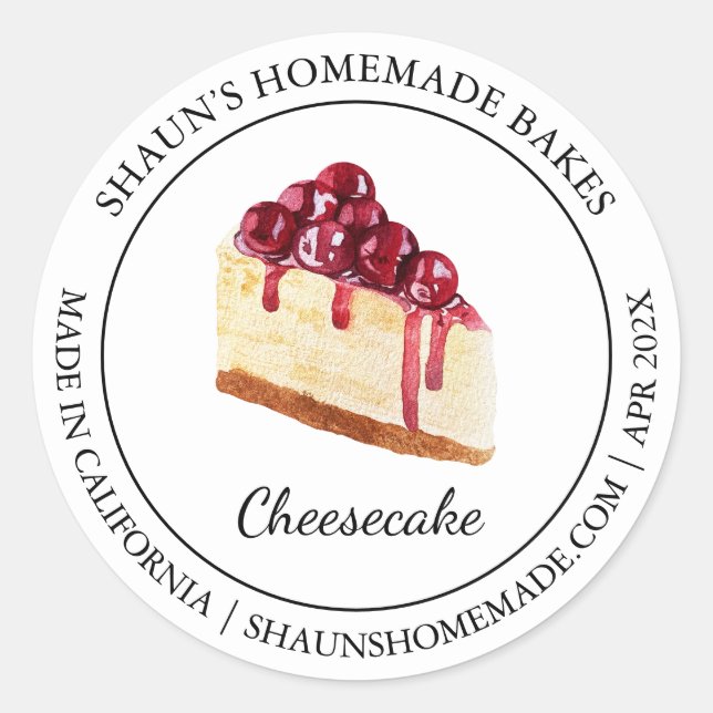 Cheesecake Dessert Baking Modern label (Front)