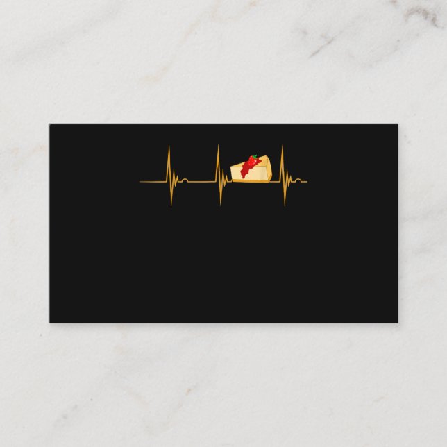 Cheesecake Dessert Cheese Cake Heartbeat Ekg Pulse Business Card (Front)