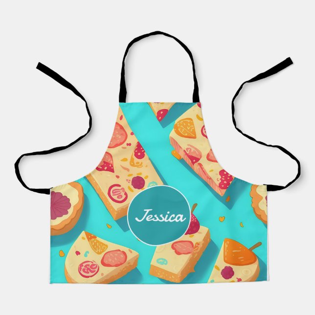 Cheesecake Pastel Colourful Personalised Pattern Apron (Front)