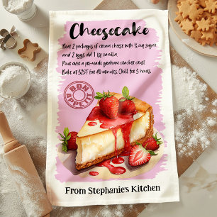 Cheesecake Recipe Personalised Tea Towel