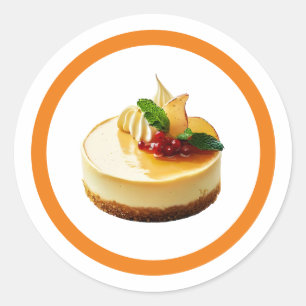 Cheesecake Sweet Classic Round Sticker