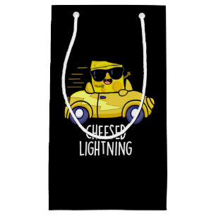 Cheesed Lightning Funny Cheese Pun Dark BG Small Gift Bag