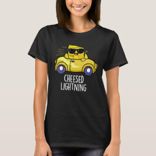 Cheesed Lightning Funny Cheese Pun Dark BG T-Shirt