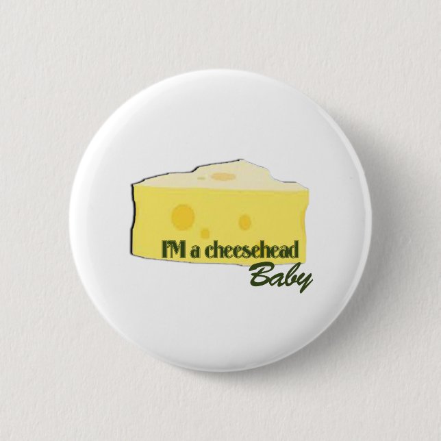 cheesehead baby 6 cm round badge (Front)