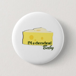 cheesehead baby 6 cm round badge