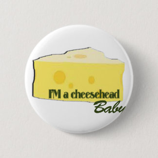 cheesehead baby 6 cm round badge