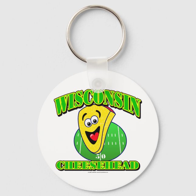 CheeseHead Cartoon Key Ring (Front)