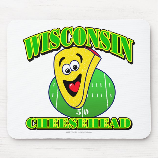 CheeseHead Cartoon Mouse Mat (Front)