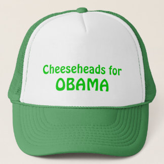 Cheeseheads for Obama Trucker Hat, Green Trucker Hat