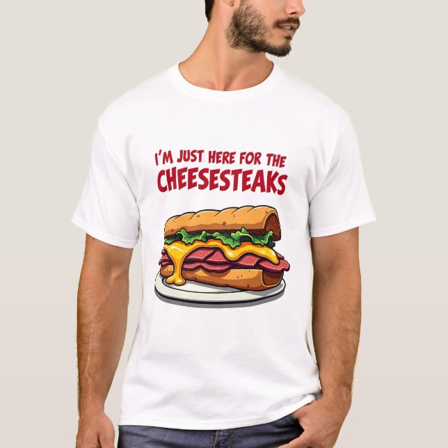 Cheesesteak Addict Joke Meat and Cheese Lover Fun T-Shirt (Front)