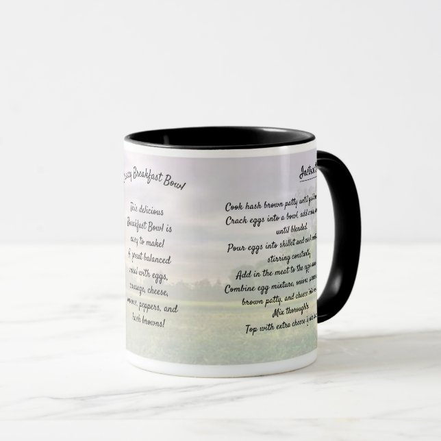 Cheesy Breakfast Bowl Recipe Mug (Front Right)