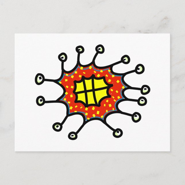 Cheesy Cartoon Germ Postcard (Front)