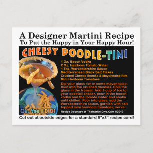 Cheesy Doodle-Tini Martini Recipe Postcard