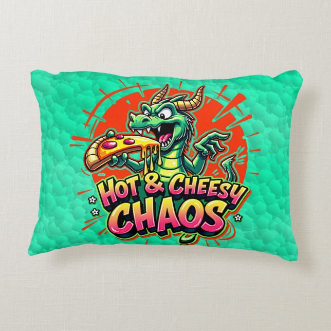 Cheesy Dragon Delight Decorative Cushion (Back)
