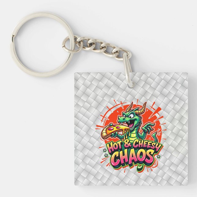 Cheesy Dragon Delight Key Ring (Front)