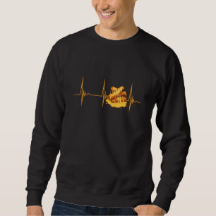 Cheesy Fried Snack Heartbeat EKG Pulse Mozzarella Sweatshirt