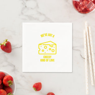 Cheesy kind of love funny cheese pun jokes napkin